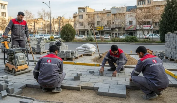 اجرای پیاده رو سازی - جدول کاران