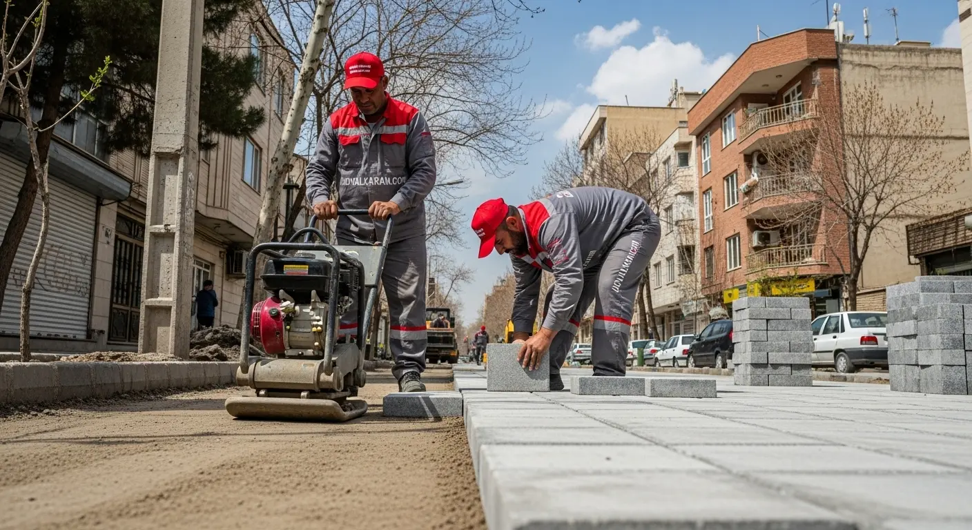 پیاده رو سازی (اجرای فوری خدمات با قیمت عالی) 4 پیاده رو سازی خیابان - جدول کاران